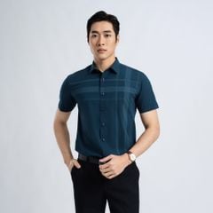 ÁO SƠ MI NGẮN TAY NAM VẠT BẰNG DÁNG ÔM VỪA SLIMFIT VITIMEX ASB 7712