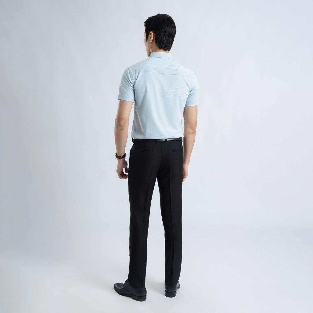 ÁO SƠ MI NGẮN TAY NAM VẠT BẰNG VITIMEX DÁNG ÔM VỪA SLIMFIT ASB 7715