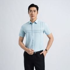 ÁO SƠ MI NGẮN TAY NAM VẠT BẰNG DÁNG ÔM VỪA SLIMFIT VITIMEX ASB 7720