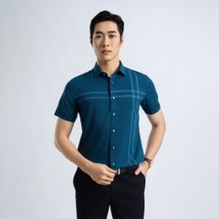 ÁO SƠ MI NGẮN TAY VITIMEX DÁNG BODYFIT KẺ ASB 7883