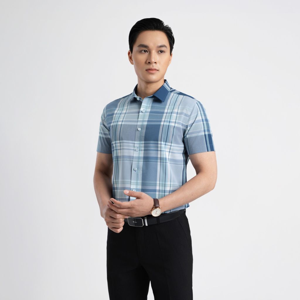 ÁO SƠ MI NGẮN TAY NAM VITIMEX DÁNG ÔM VỪA SLIMFIT ASC 4019