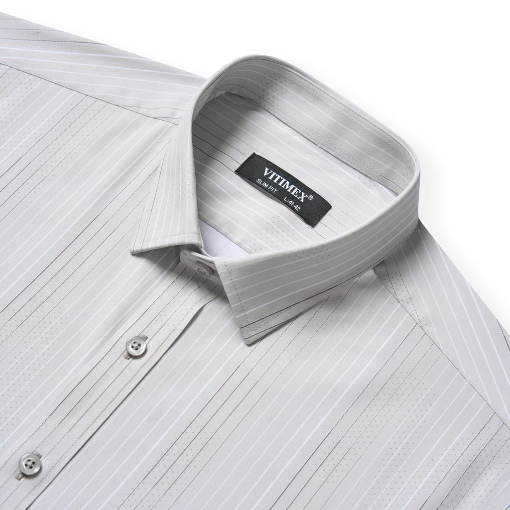 ÁO SƠ MI NGẮN TAY VITIMEX DÁNG ÔM VỪA SLIMFIT KẺ DỌC ASC 4066