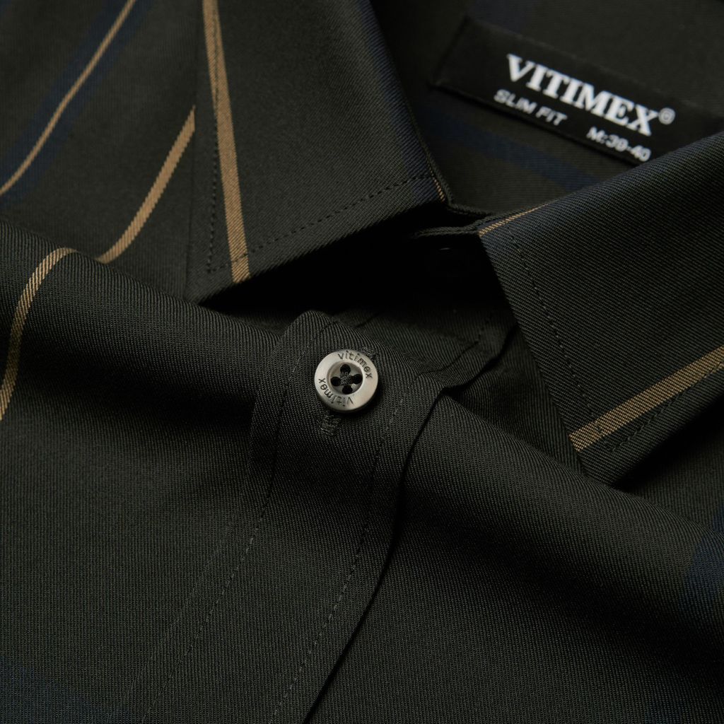 ÁO SƠ MI DÀI TAY VITIMEX DÁNG ÔM VỪA SLIMFIT KẺ ASD 4016