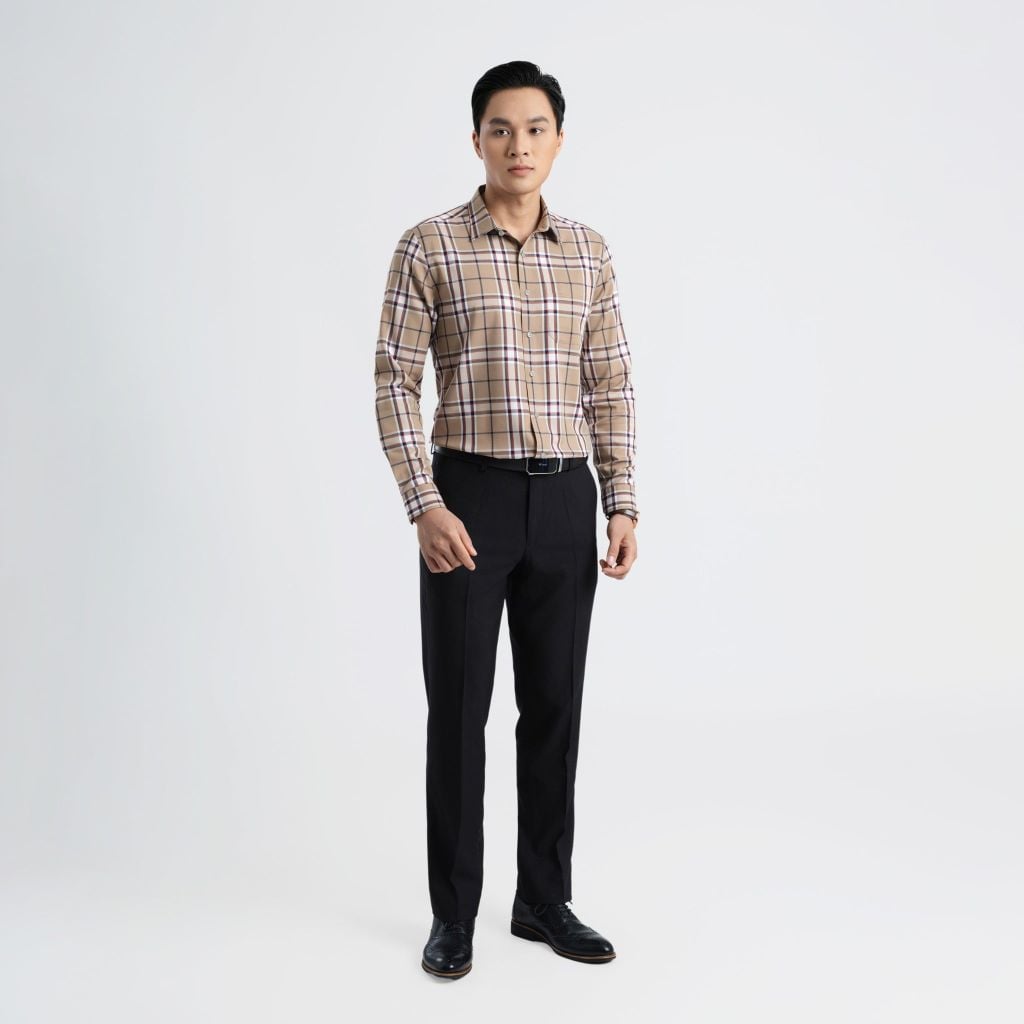 ÁO SƠ MI DÀI TAY VITIMEX DÁNG ÔM VỪA SLIMFIT KẺ ASD 4026