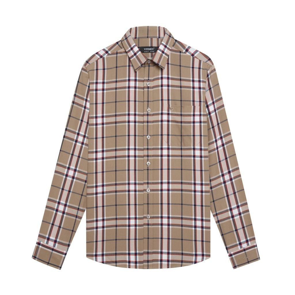 ÁO SƠ MI DÀI TAY VITIMEX DÁNG ÔM VỪA SLIMFIT KẺ ASD 4026