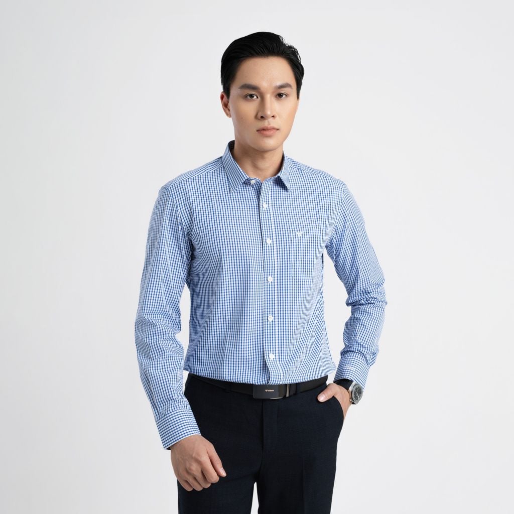 ÁO SƠ MI DÀI TAY NAM VITIMEX DÁNG ÔM VỪA SLIMFIT ASD 7574