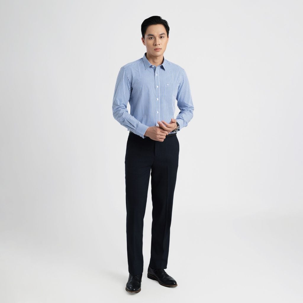 ÁO SƠ MI DÀI TAY NAM VITIMEX DÁNG ÔM VỪA SLIMFIT ASD 7574