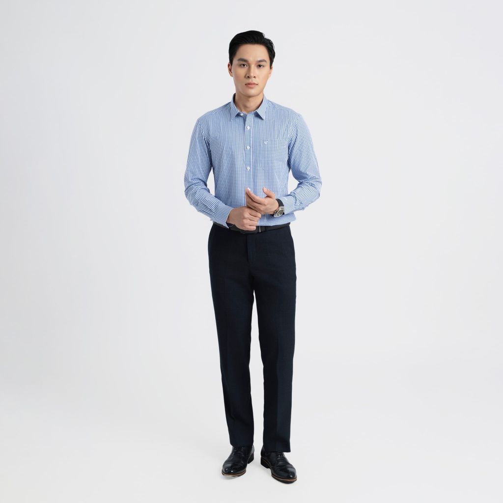 ÁO SƠ MI DÀI TAY NAM VITIMEX DÁNG ÔM VỪA SLIMFIT ASD 7574