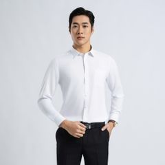 ÁO SƠ MI DÀI TAY VITIMEX DÁNG SLIMFIT TRẮNG TRƠN ASD 7684