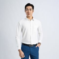 ÁO SƠ MI DÀI TAY VITIMEX DÁNG SLIMFIT TRẮNG TRƠN ASD 7685