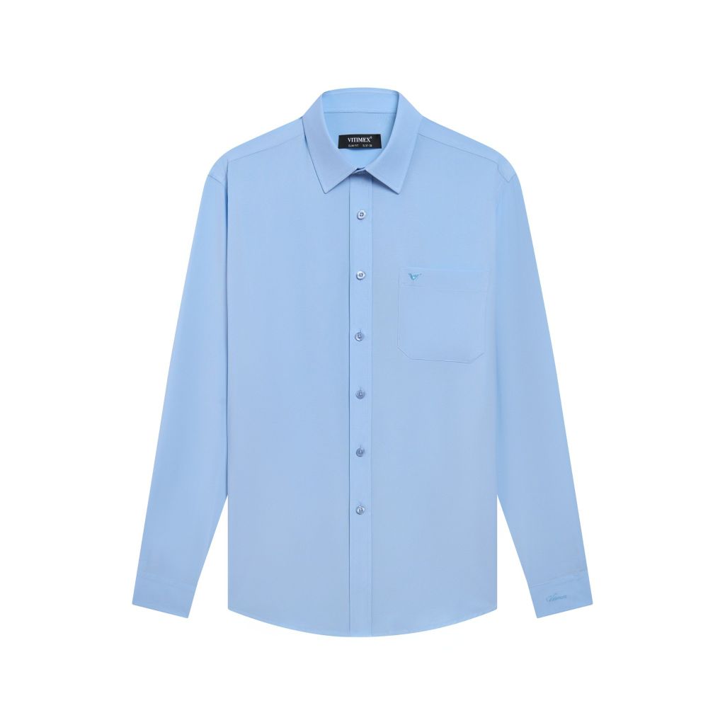 ÁO SƠ MI DÀI TAY VITIMEX DÁNG ÔM VỪA SLIMFIT TRƠN ASD 7694