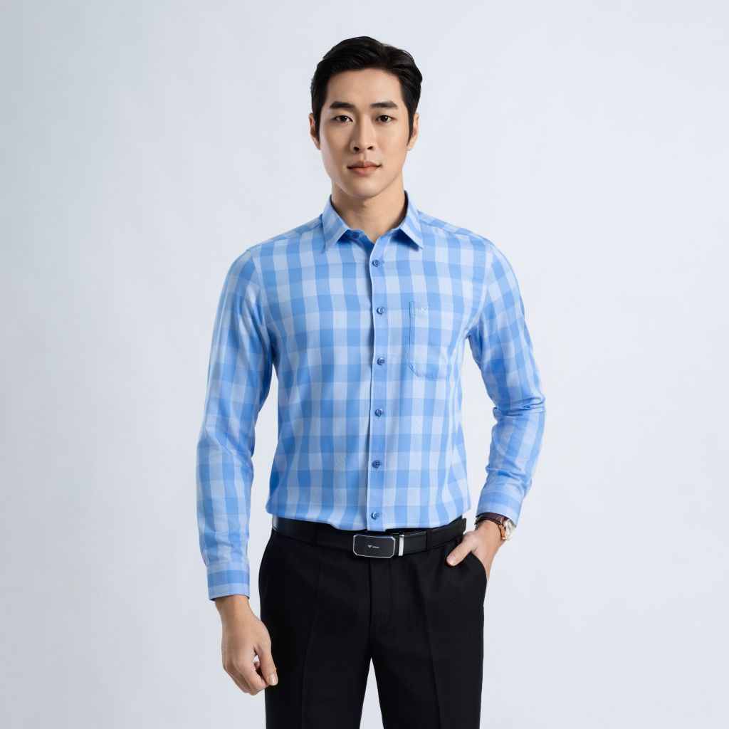 ÁO SƠ MI DÀI TAY NAM VITIMEX DÁNG ÔM VỪA SLIMFIT ASD 7769