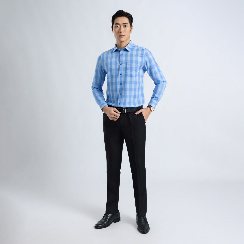 ÁO SƠ MI DÀI TAY NAM VITIMEX DÁNG ÔM VỪA SLIMFIT ASD 7769