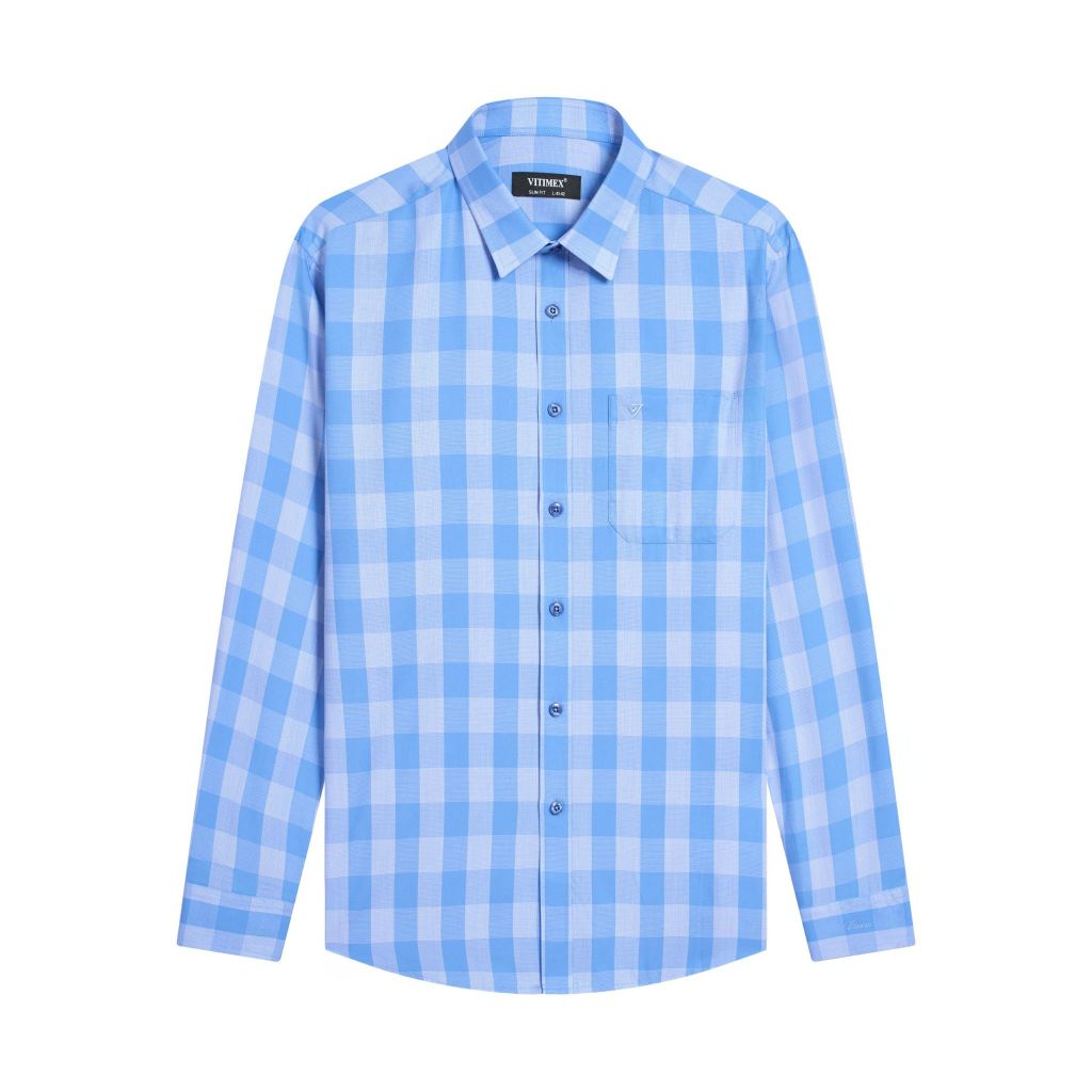 ÁO SƠ MI DÀI TAY NAM VITIMEX DÁNG ÔM VỪA SLIMFIT ASD 7769