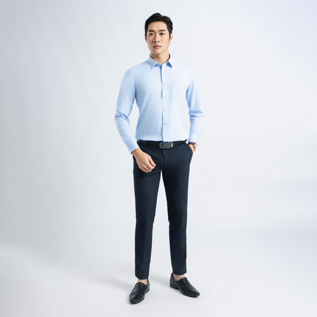 ÁO SƠ MI DÀI TAY NAM VITIMEX DÁNG ÔM VỪA SLIMFIT ASD 7785