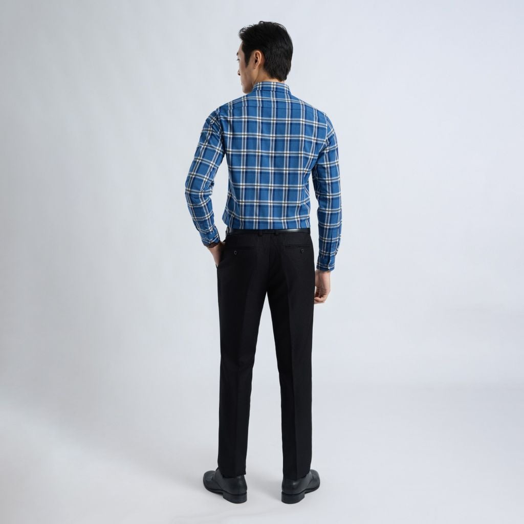 ÁO SƠ MI DÀI TAY VITIMEX DÁNG ÔM VỪA SLIMFIT KẺ CARO ASD 7823
