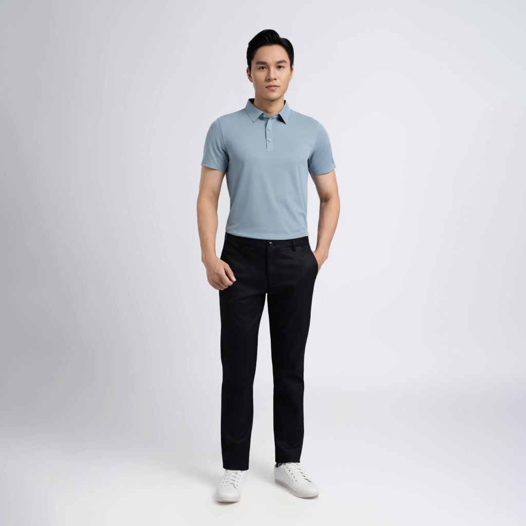ÁO POLO KHÔNG ĐƯỜNG MAY VITIMEX DÁNG ÔM VỪA SLIMFIT TRƠN ATE 5027