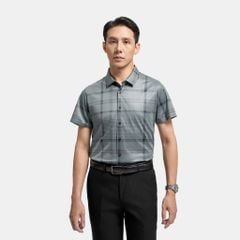 ÁO SƠ MI NGẮN TAY KHÔNG ĐỪNG MAY VITIMEX DÁNG ÔM VỪA SLIMFIT KẺ ATL 5009