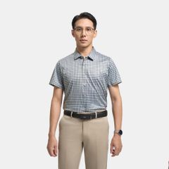 ÁO SƠ MI NGẮN TAY KHÔNG ĐỪNG MAY VITIMEX DÁNG ÔM VỪA SLIMFIT KẺ CARO ATL 5011