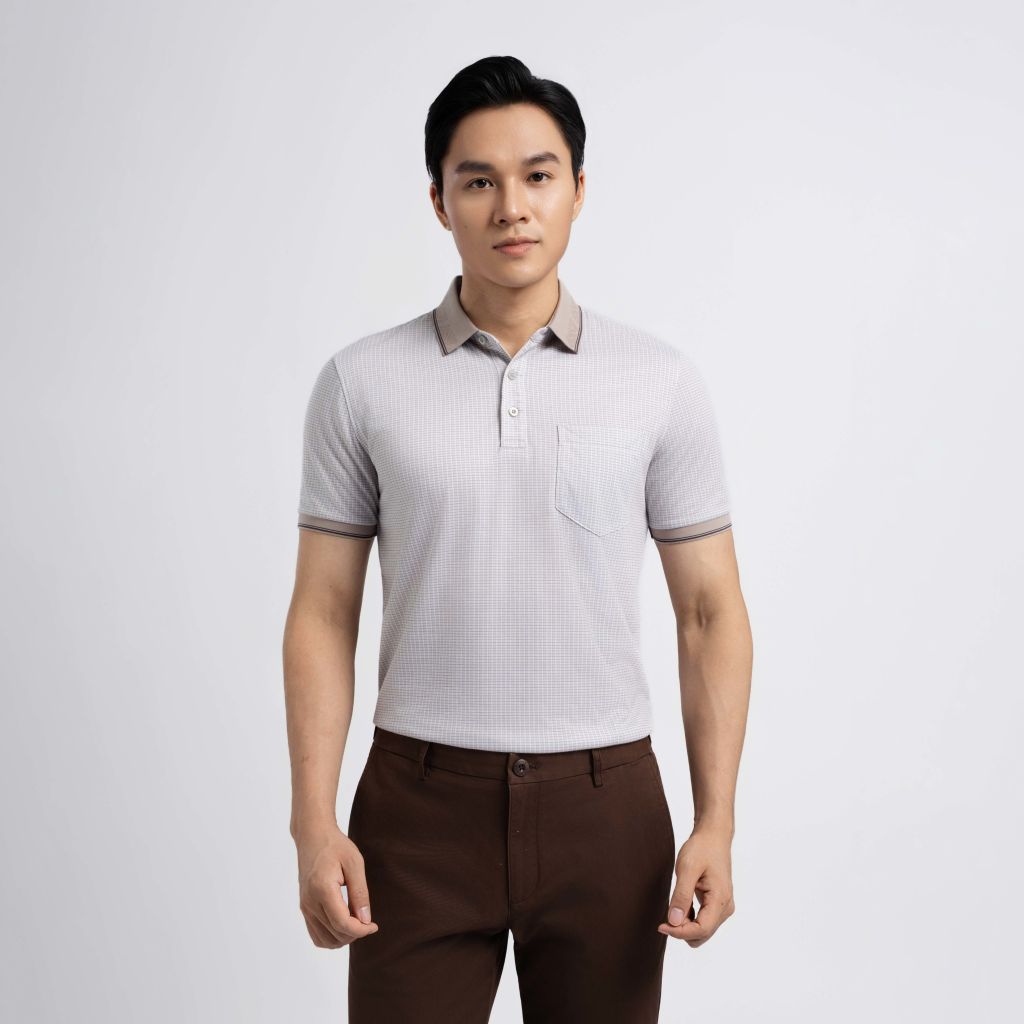 ÁO POLO VITIMEX DÁNG RỘNG VỪA REGULAR KẺ CARO ATR 5013