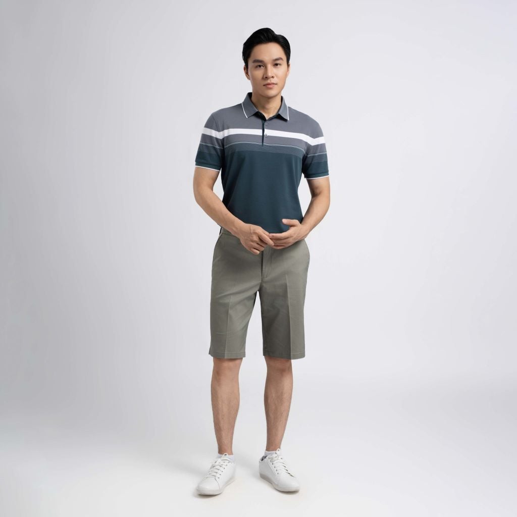 ÁO POLO VITIMEX DÁNG RỘNG VỪA REGULAR KẺ NGANG ATR 5030