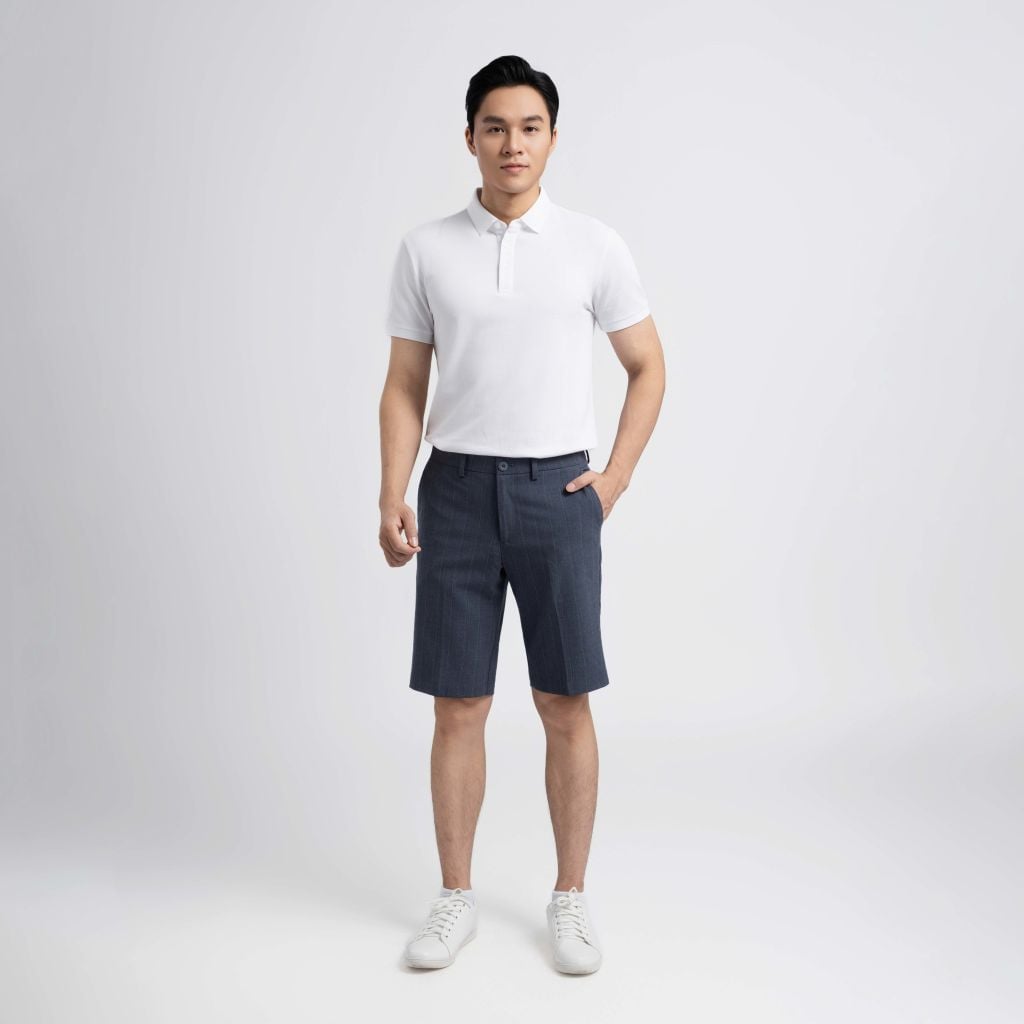 QUẦN SHORT VITIMEX DÁNG ÔM VỪA SLIMFIT KẺ SVS 5003