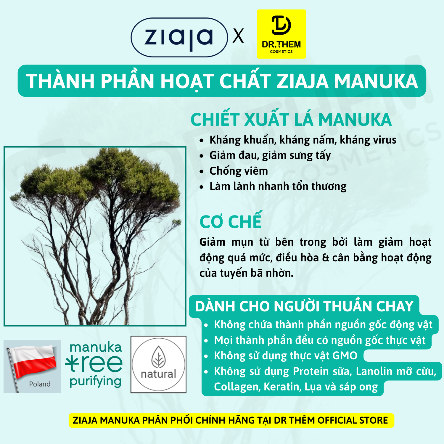 Toner Xịt Dưỡng Se Khít Lỗ Chân Lông Ziaja Manuka Tree Purifying Astringent Face 200ml 6