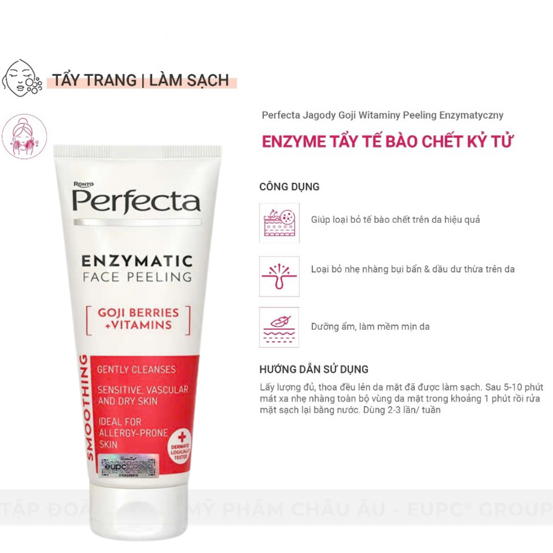 Enzyme Tẩy Tế Bào Chết Kỷ Tử Perfecta Jagody Goji Witaminy Peeling Enzymatyczny 75ml 3