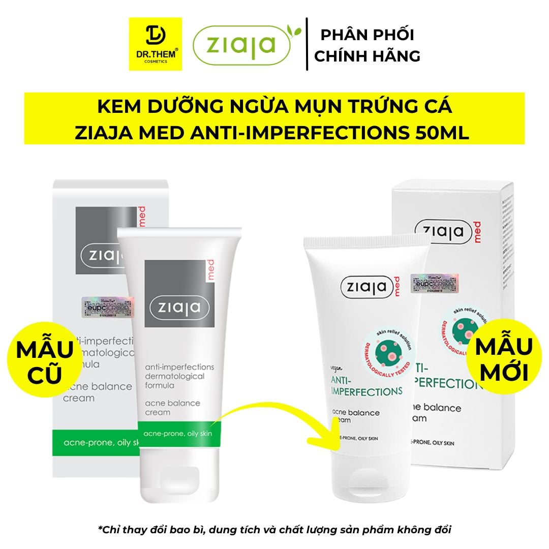 Kem Dưỡng Ngừa Mụn Trứng Cá Ziaja Med Anti-Imperfections Dermatological Formula Acne Balance Cream 50ml 7