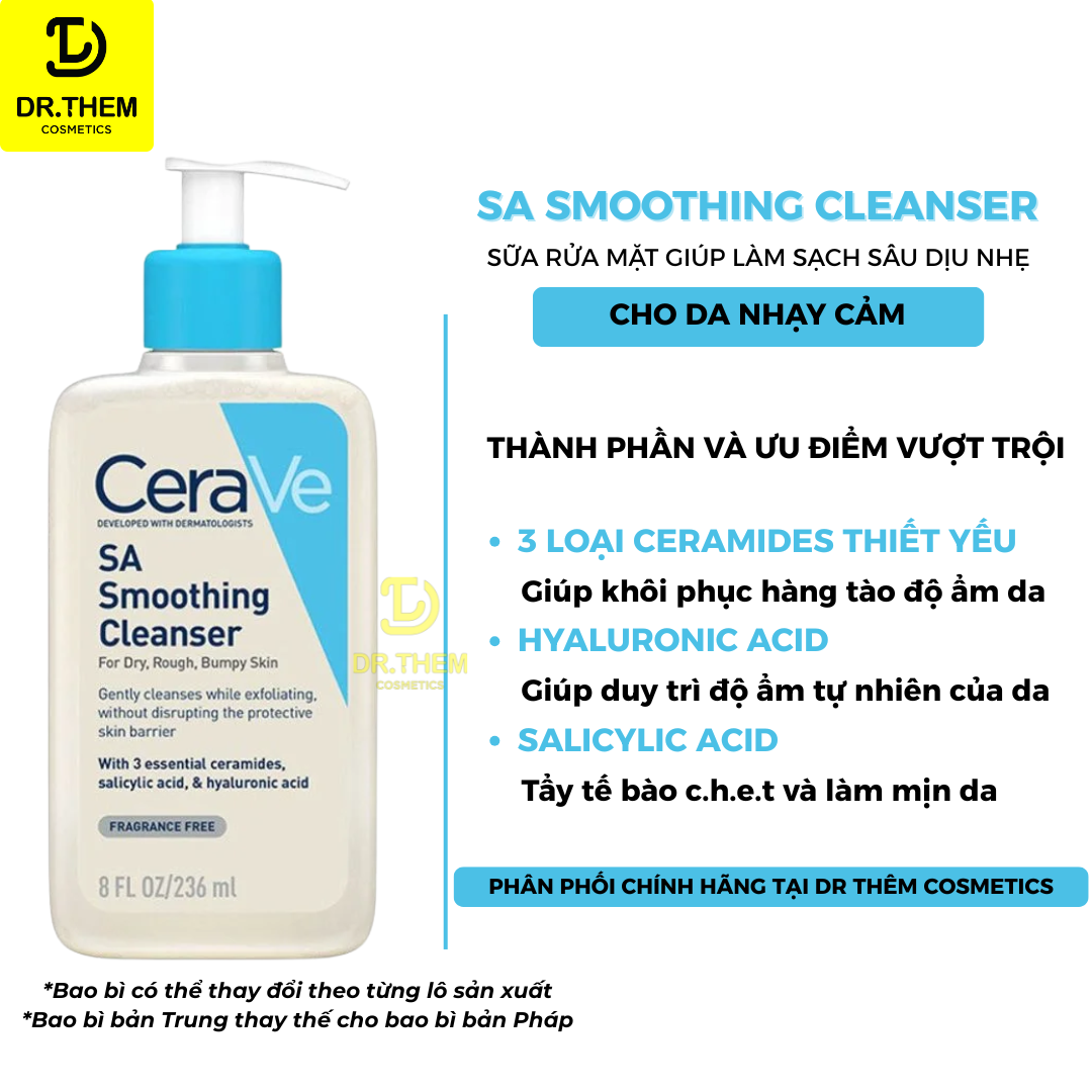 Sa Ra Mt CeraVe Chnh Hng  Lm Sch Du, Dng m, Gim Mn  Dr Thm  Cosmetics