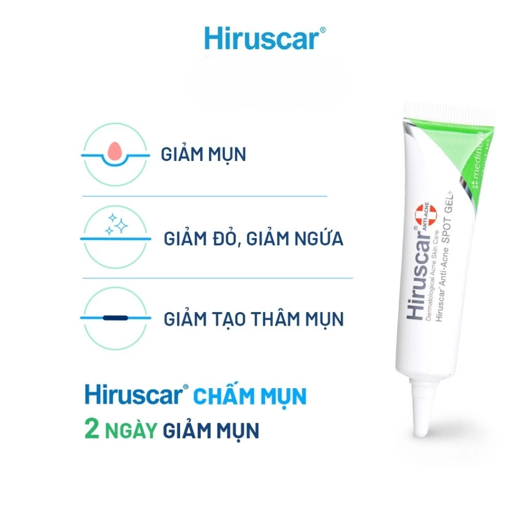  Gel Hiruscar Anti Acne Bản Thường/ Bản Advance Spot Gel Giảm Mụn Nhanh 24h 10g 