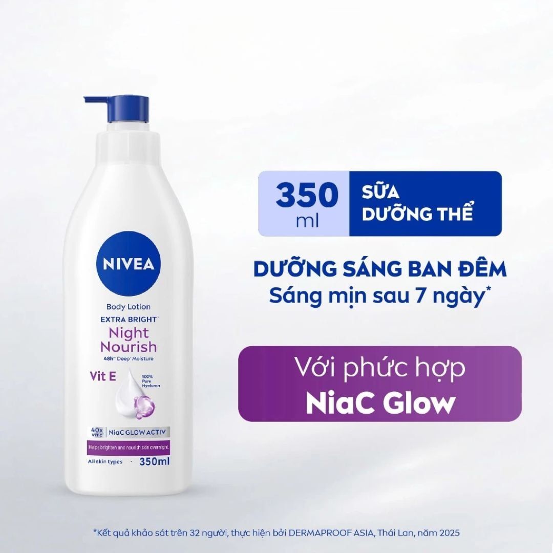  Sữa Dưỡng Thể Nivea Extral White Dưỡng Sáng Mịn Da Ban Đêm 350ml - Dr Thêm 