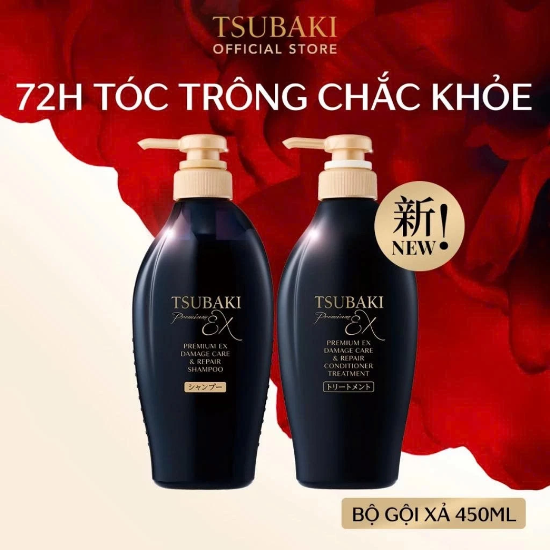  Bộ Đôi Gội Xả / Dầu Gội Tsubaki Premium Repair Tsubaki Phục Hồi & Dưỡng Tóc Chuyên Sâu 490ml/Chai 