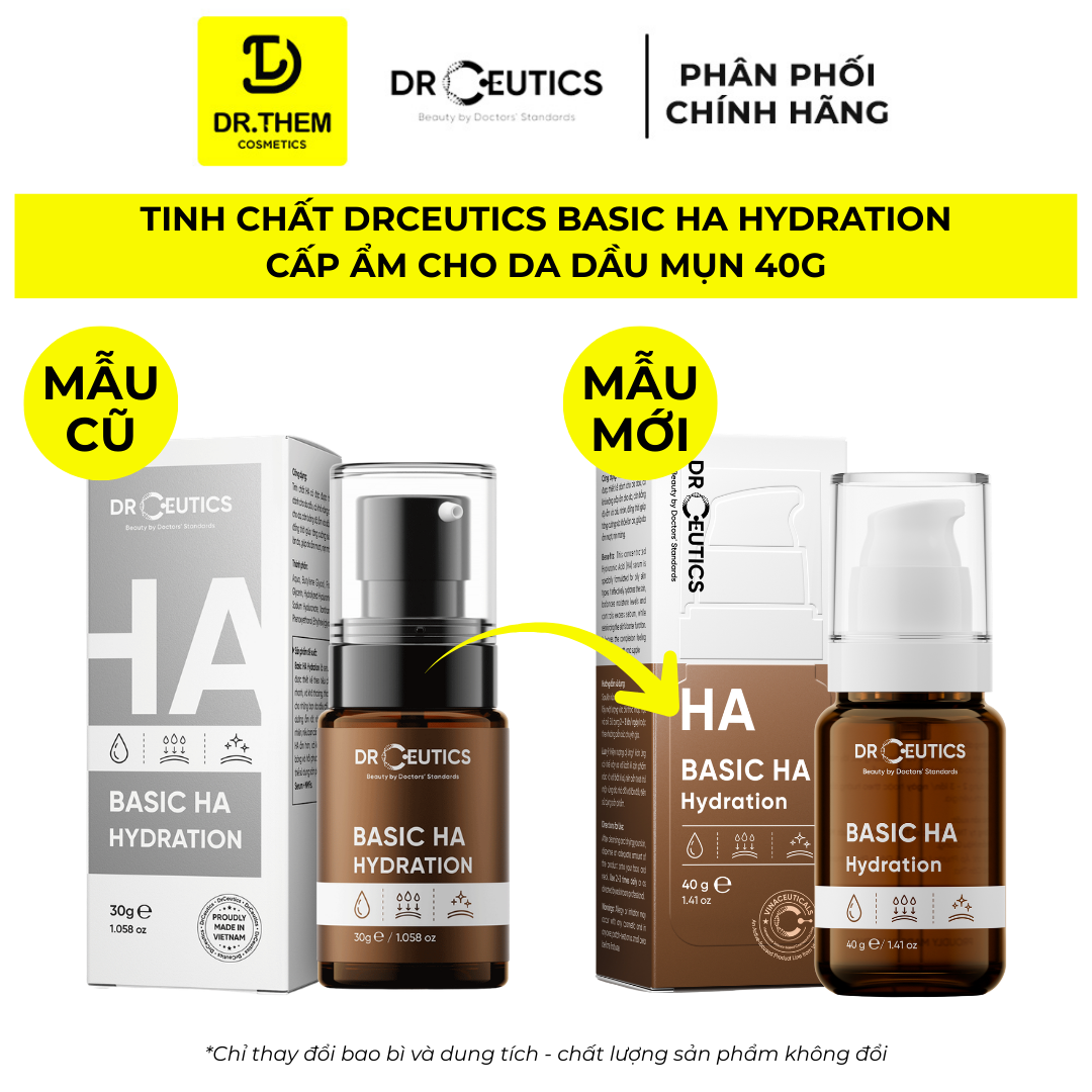  Drceutics Tinh Chất Basic HA Hydration - Cấp Ẩm Cho Da Dầu Mụn 40G 