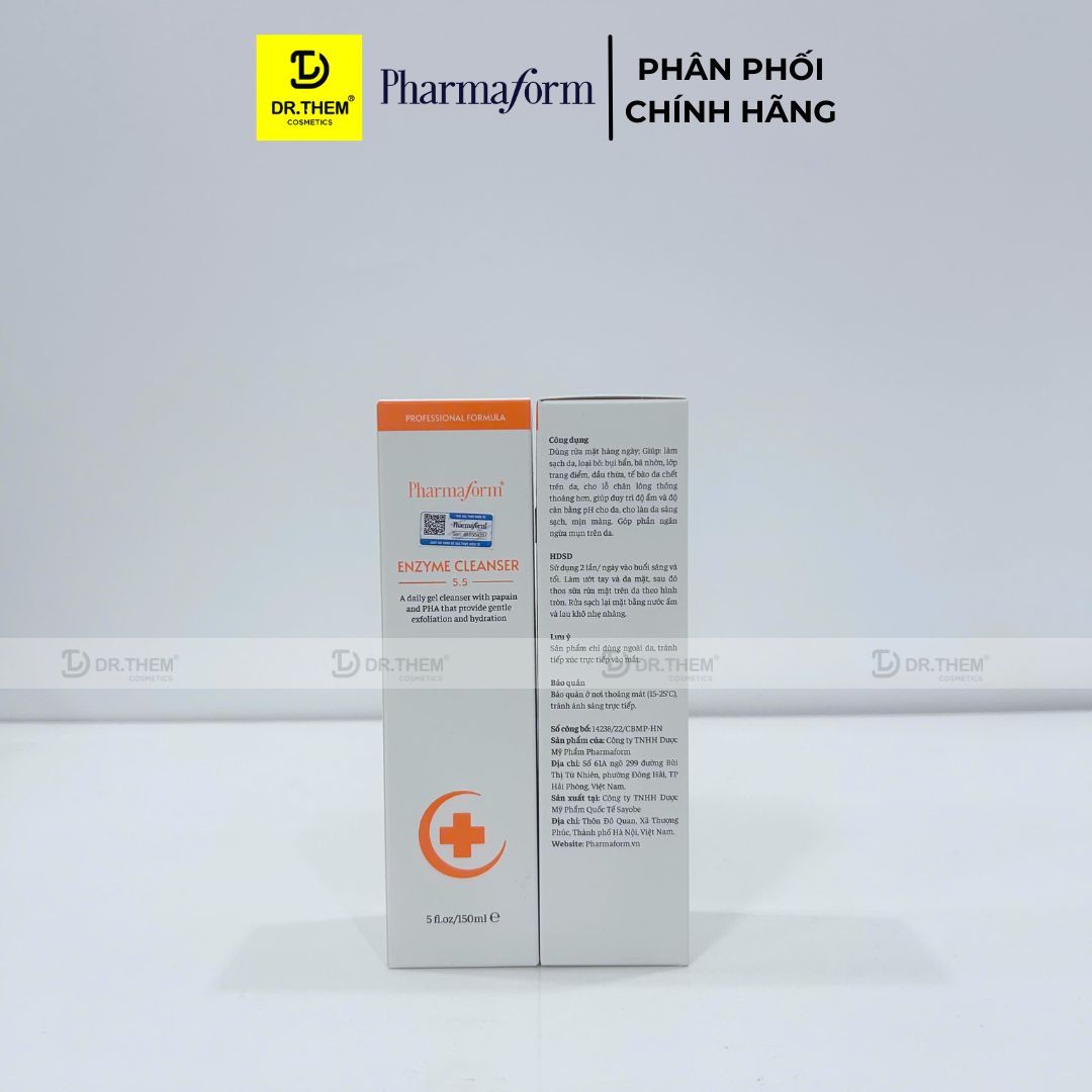  Gel Rửa Mặt Tẩy Tế Bào Chết, Cấp Ẩm, Giảm Mẩn Đỏ Pharmaform Enzyme Cleanser 150ml 