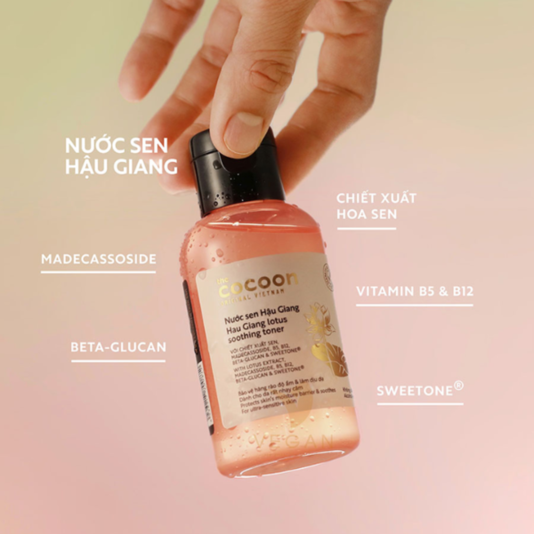  Nước Sen Hậu Giang Cocoon Phục Hồi Da Rất nhạy cảm 310ml - Dr Thêm 