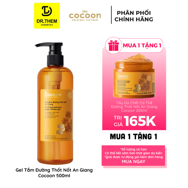 Gel Tắm Đường Thốt Nốt An Giang Cocoon 500ml TẶNG Tẩy Da Chết Cơ Thể Đường Thốt Nốt An Giang Cocoon