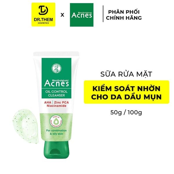 Sữa Rửa Mặt Acnes Oil Control Cleanser 50g/100g - Gel Rửa Mặt Kiểm Soát Nhờn, Ngừa Mụn Cho Da Dầu