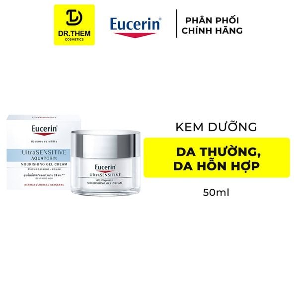 Kem Dưỡng Ẩm Eucerin Eucerin Ultrasensitive Aquaporin Nourishing Gel Cream 50ml - Cho Da Thường Đến Hỗn Hợp
