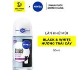  Lăn Ngăn Mùi Nivea Black & White Invisible Authentic 50ml – Hương Trái Cây Ngọt Ngào, Bảo Vệ 72H 