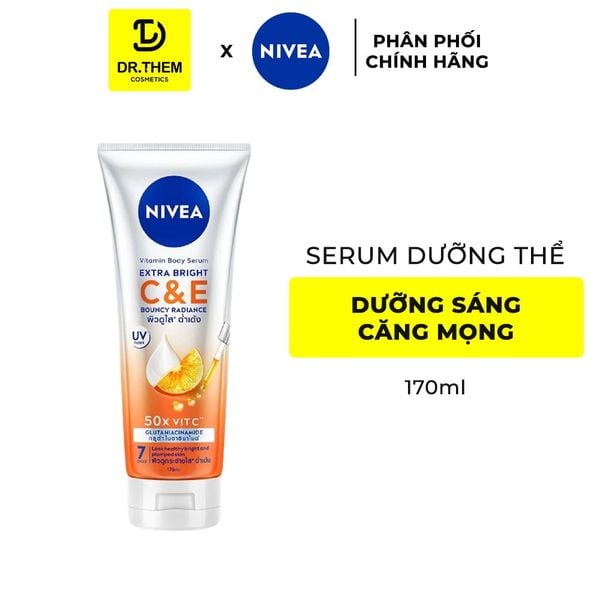Serum  Dưỡng Thể Nivea Vitamin C&E Sáng Mượt Da 170ml - Dưỡng Sáng, Căng Mọng Sau 7 Ngày, Glutathione
