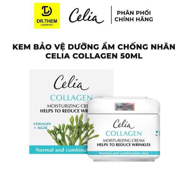 Kem Bảo Vệ Dưỡng Ẩm Chống Nhăn Collagen Celia 50ml - Tái Tạo Da, Làm Mờ Nếp Nhăn, Dưỡng Ẩm Căng Bóng - Dr Thêm