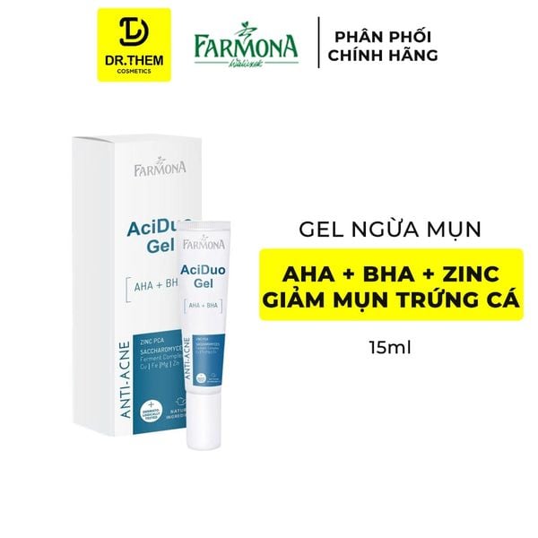 Gel Chấm Mụn Farmona AciDuo AHA + BHA + ZinC Giảm Mụn Trứng Cá Hiệu Quả 15ml