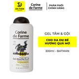  Gel Tắm Gội 2 In 1 Cho Bé Corine De Farme Batman 300ml – Hương Quả Mơ 