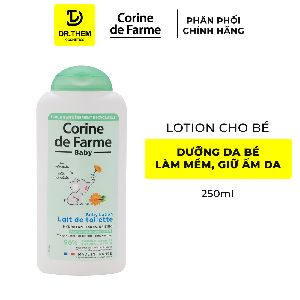  Lotion Làm Sạch Dịu Nhẹ Cho Bé Corine De Farme Baby Lotion 250ml 