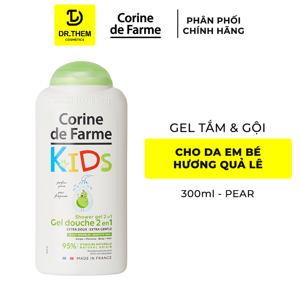  Gel Tắm Gội 2 In 1 Cho Bé Corine De Farme Pear 300ml – Hương Quả Lê 