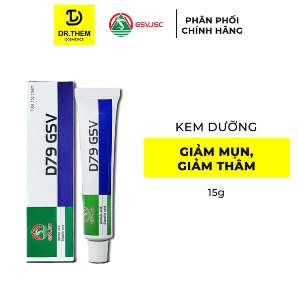 Gel Dưỡng D79 GSV (Azelaic) Giảm Mụn Trứng Cá, Mụn Lưng, Dày Sừng Nang Lông 15g