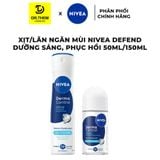  Xịt - Lăn Ngăn Mùi Nivea Derma Control  Defend Dưỡng Sáng Phục Hồi 50ml/ 150ml 