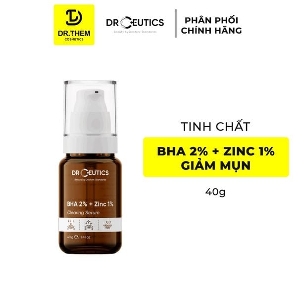 DrCeutics Serum BHA 2% + ZinC 1% Giảm Sưng Mụn 40ml và 100ml