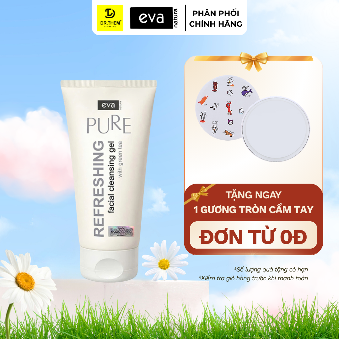 Sữa Rửa Mặt Tươi Mới Chiết Xuất Trà Xanh Eva Natura Pure Refreshing Facial Cleansing Gel With Green Tea 150ml